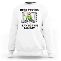 Keep Trying I Can Do This All Day Sweatshirt Funny Hockey Goalie Cat Gift - Wonder Print Shop
