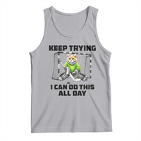 Keep Trying I Can Do This All Day Tank Top Funny Hockey Goalie Cat Gift - Wonder Print Shop