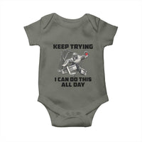 Keep Trying I Can Do This All Day Baby Onesie Funny Goalie Hockey Player Gift - Wonder Print Shop