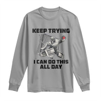 Keep Trying I Can Do This All Day Long Sleeve Shirt Funny Goalie Hockey Player Gift - Wonder Print Shop