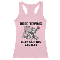 Keep Trying I Can Do This All Day Racerback Tank Top Funny Goalie Hockey Player Gift - Wonder Print Shop