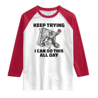Keep Trying I Can Do This All Day Raglan Shirt Funny Goalie Hockey Player Gift - Wonder Print Shop