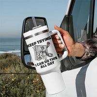 Keep Trying I Can Do This All Day Tumbler With Handle Funny Goalie Hockey Player Gift - Wonder Print Shop