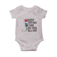 Keep Trying I Can Do This All Day Baby Onesie Ice Hockey Helmet Christmas Gift - Wonder Print Shop