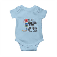 Keep Trying I Can Do This All Day Baby Onesie Ice Hockey Helmet Christmas Gift - Wonder Print Shop