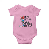 Keep Trying I Can Do This All Day Baby Onesie Ice Hockey Helmet Christmas Gift - Wonder Print Shop