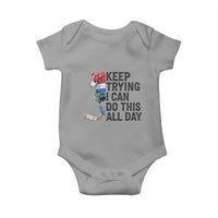 Keep Trying I Can Do This All Day Baby Onesie Ice Hockey Helmet Christmas Gift - Wonder Print Shop