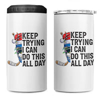 Keep Trying I Can Do This All Day 4 in 1 Can Cooler Tumbler Ice Hockey Helmet Christmas Gift - Wonder Print Shop