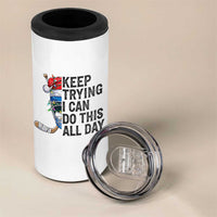 Keep Trying I Can Do This All Day 4 in 1 Can Cooler Tumbler Ice Hockey Helmet Christmas Gift - Wonder Print Shop