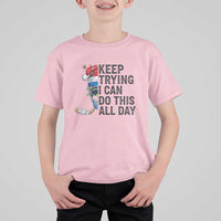 Keep Trying I Can Do This All Day T Shirt For Kid Ice Hockey Helmet Christmas Gift - Wonder Print Shop