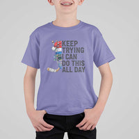 Keep Trying I Can Do This All Day T Shirt For Kid Ice Hockey Helmet Christmas Gift - Wonder Print Shop