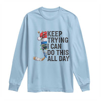 Keep Trying I Can Do This All Day Long Sleeve Shirt Ice Hockey Helmet Christmas Gift - Wonder Print Shop