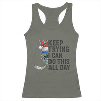 Keep Trying I Can Do This All Day Racerback Tank Top Ice Hockey Helmet Christmas Gift - Wonder Print Shop