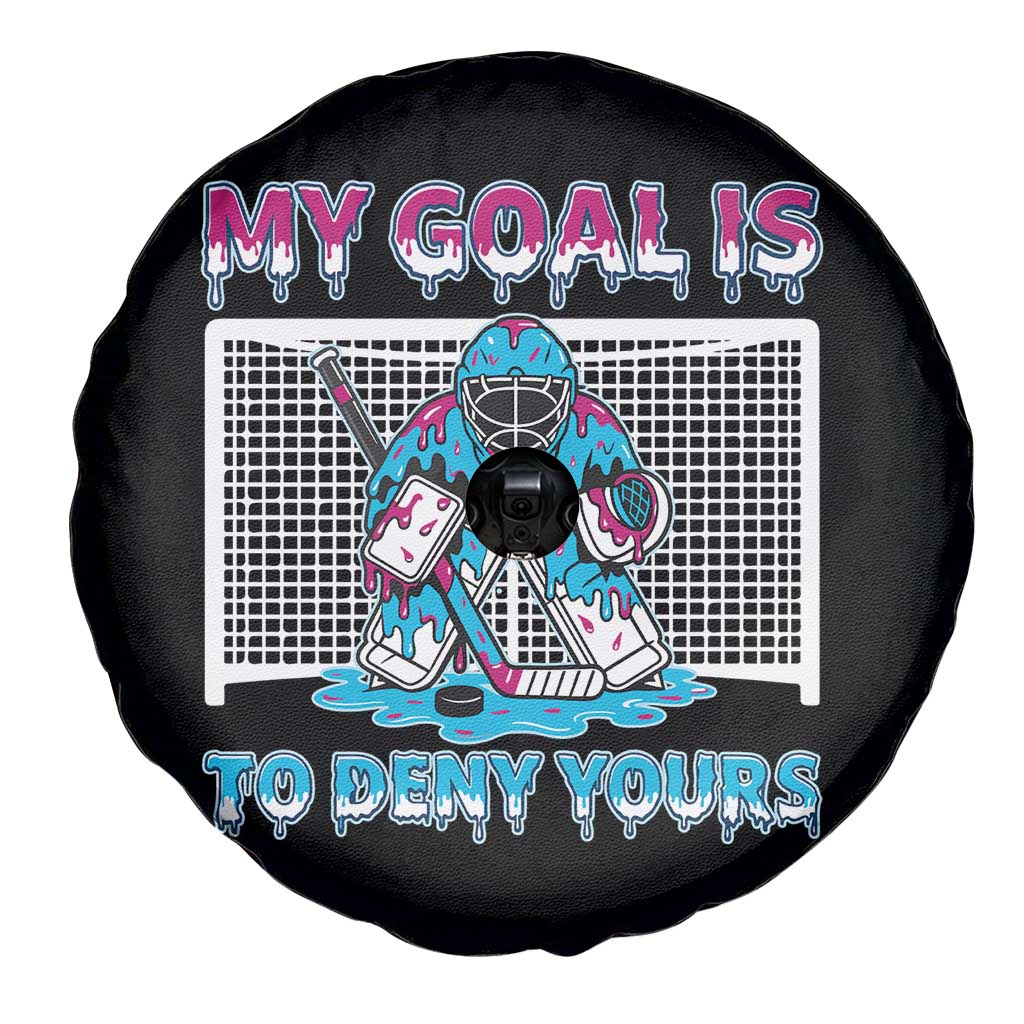 My Goal Is To Deny Yours Spare Tire Cover Goalie Hockey Drip Art Gift - Wonder Print Shop