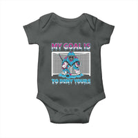 My Goal Is To Deny Yours Baby Onesie Goalie Hockey Drip Art Gift - Wonder Print Shop