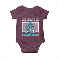 My Goal Is To Deny Yours Baby Onesie Goalie Hockey Drip Art Gift - Wonder Print Shop