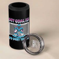 My Goal Is To Deny Yours 4 in 1 Can Cooler Tumbler Goalie Hockey Drip Art Gift - Wonder Print Shop