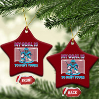 My Goal Is To Deny Yours Ceramic Ornament Goalie Hockey Drip Art Gift - Wonder Print Shop