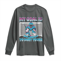 My Goal Is To Deny Yours Long Sleeve Shirt Goalie Hockey Drip Art Gift - Wonder Print Shop