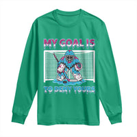 My Goal Is To Deny Yours Long Sleeve Shirt Goalie Hockey Drip Art Gift - Wonder Print Shop