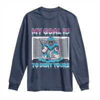 My Goal Is To Deny Yours Long Sleeve Shirt Goalie Hockey Drip Art Gift - Wonder Print Shop