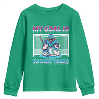 My Goal Is To Deny Yours Youth Sweatshirt Goalie Hockey Drip Art Gift - Wonder Print Shop