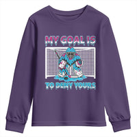 My Goal Is To Deny Yours Youth Sweatshirt Goalie Hockey Drip Art Gift - Wonder Print Shop