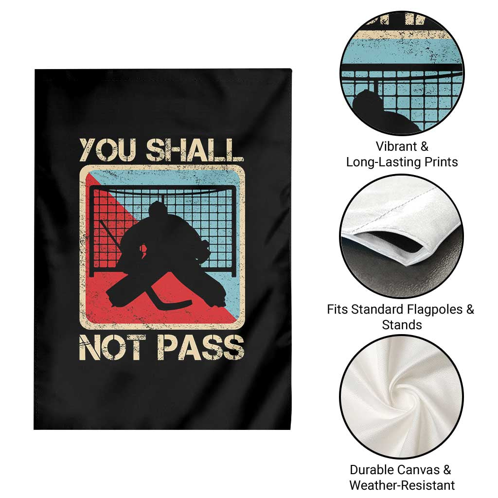 Ice Hockey Goalie Vintage Retro Gift Garden Flag You Shall Not Pass - Wonder Print Shop