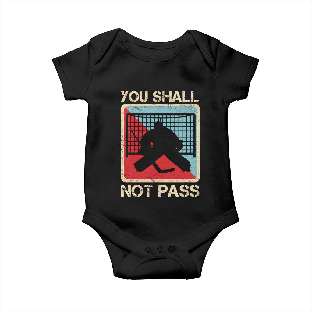 Ice Hockey Goalie Vintage Retro Gift Baby Onesie You Shall Not Pass - Wonder Print Shop