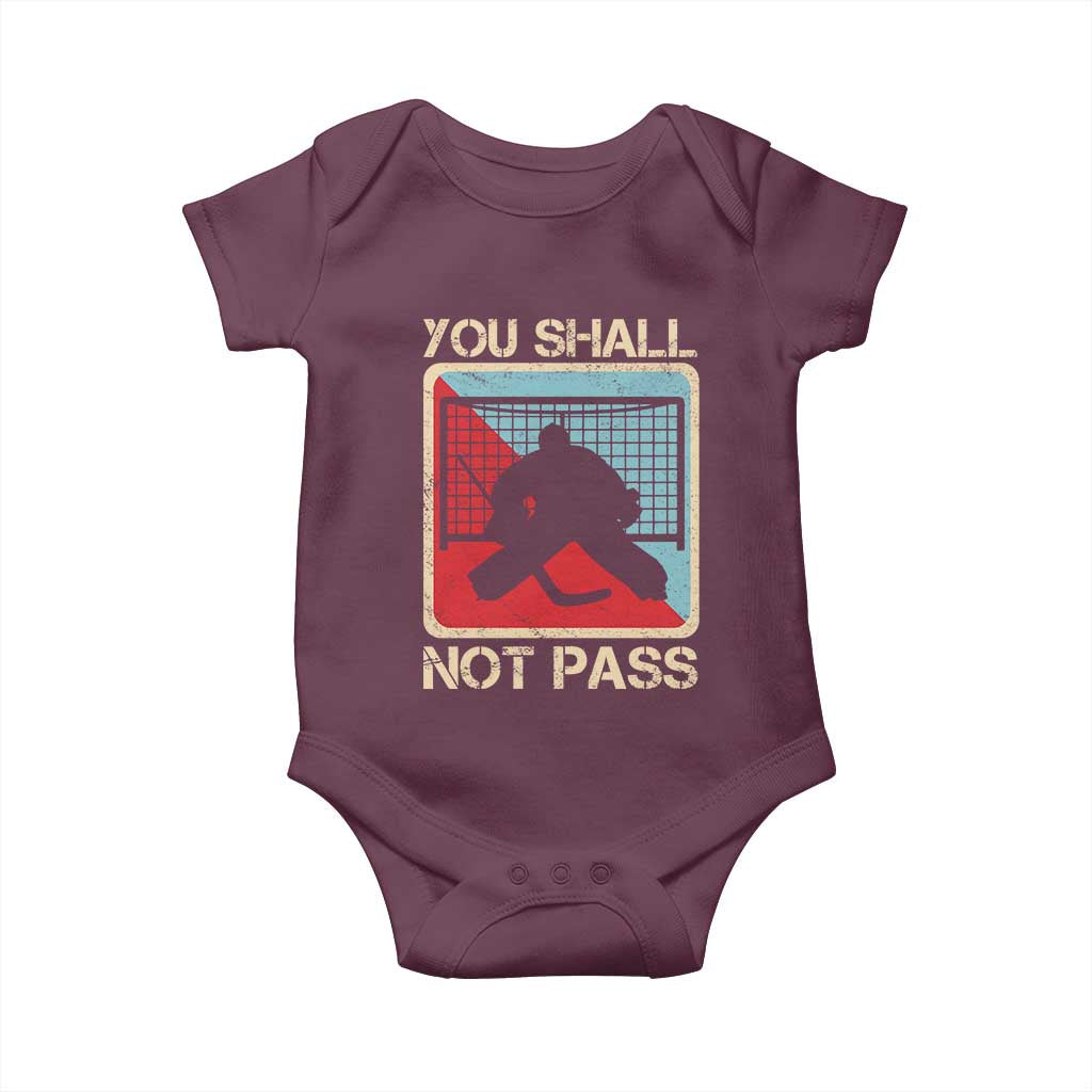 Ice Hockey Goalie Vintage Retro Gift Baby Onesie You Shall Not Pass - Wonder Print Shop