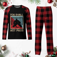 Ice Hockey Goalie Vintage Retro Gift Plaid Pajama Set You Shall Not Pass - Wonder Print Shop