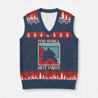 Ice Hockey Goalie Vintage Retro Gift V-Neck Knit Sweater Vest You Shall Not Pass - Wonder Print Shop