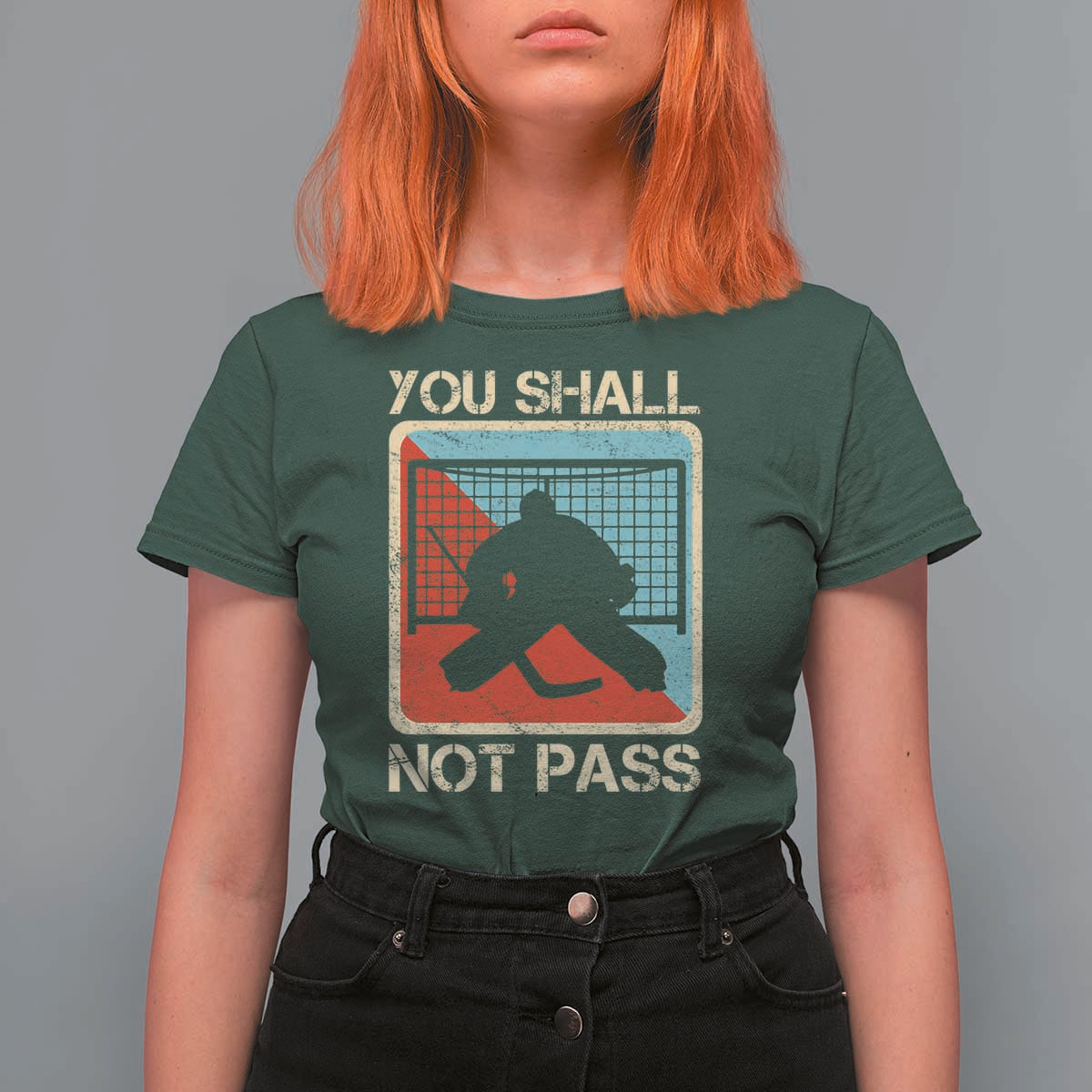 Ice Hockey Goalie Vintage Retro Gift T Shirt For Women You Shall Not Pass - Wonder Print Shop