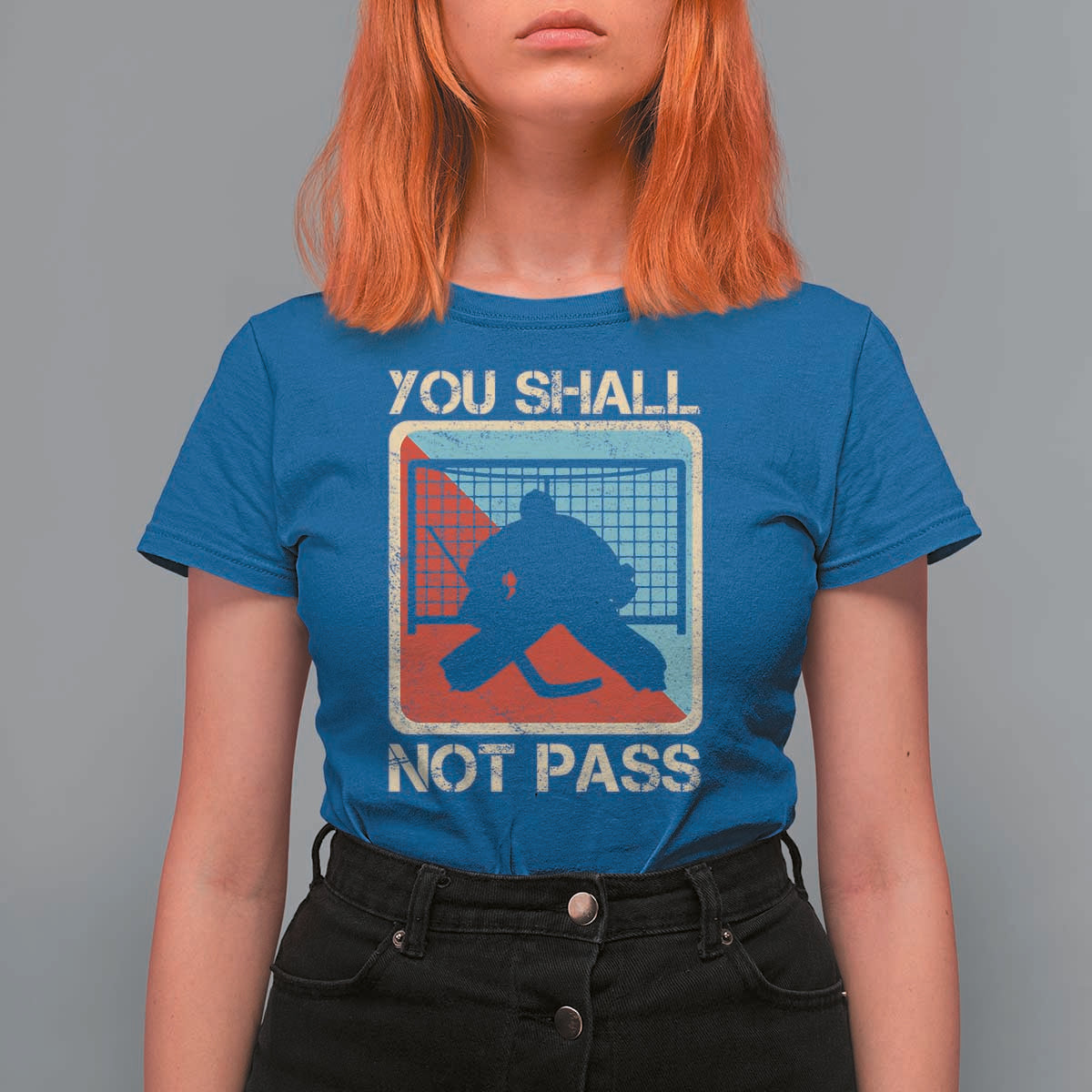 Ice Hockey Goalie Vintage Retro Gift T Shirt For Women You Shall Not Pass - Wonder Print Shop