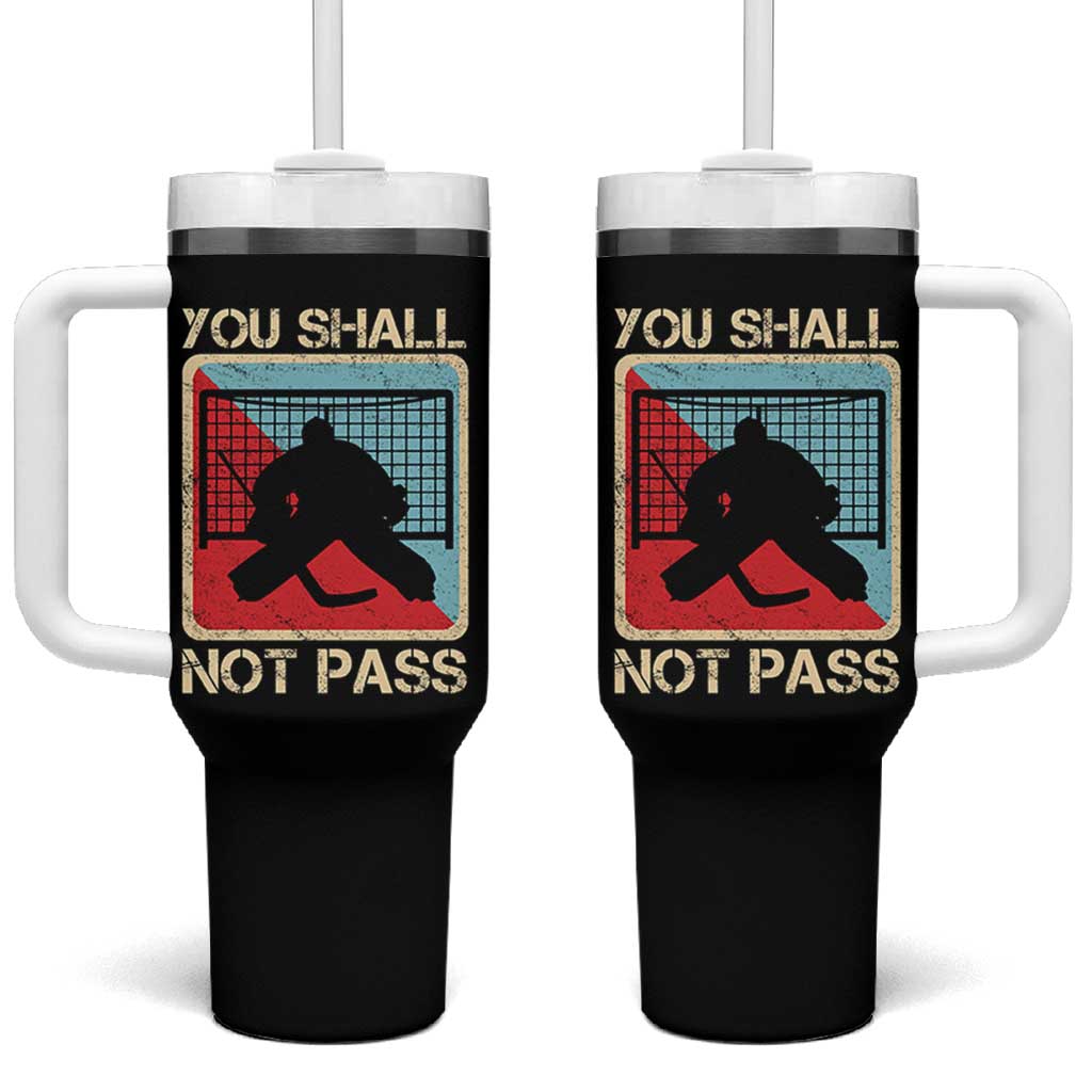 Ice Hockey Goalie Vintage Retro Gift Tumbler With Handle You Shall Not Pass - Wonder Print Shop