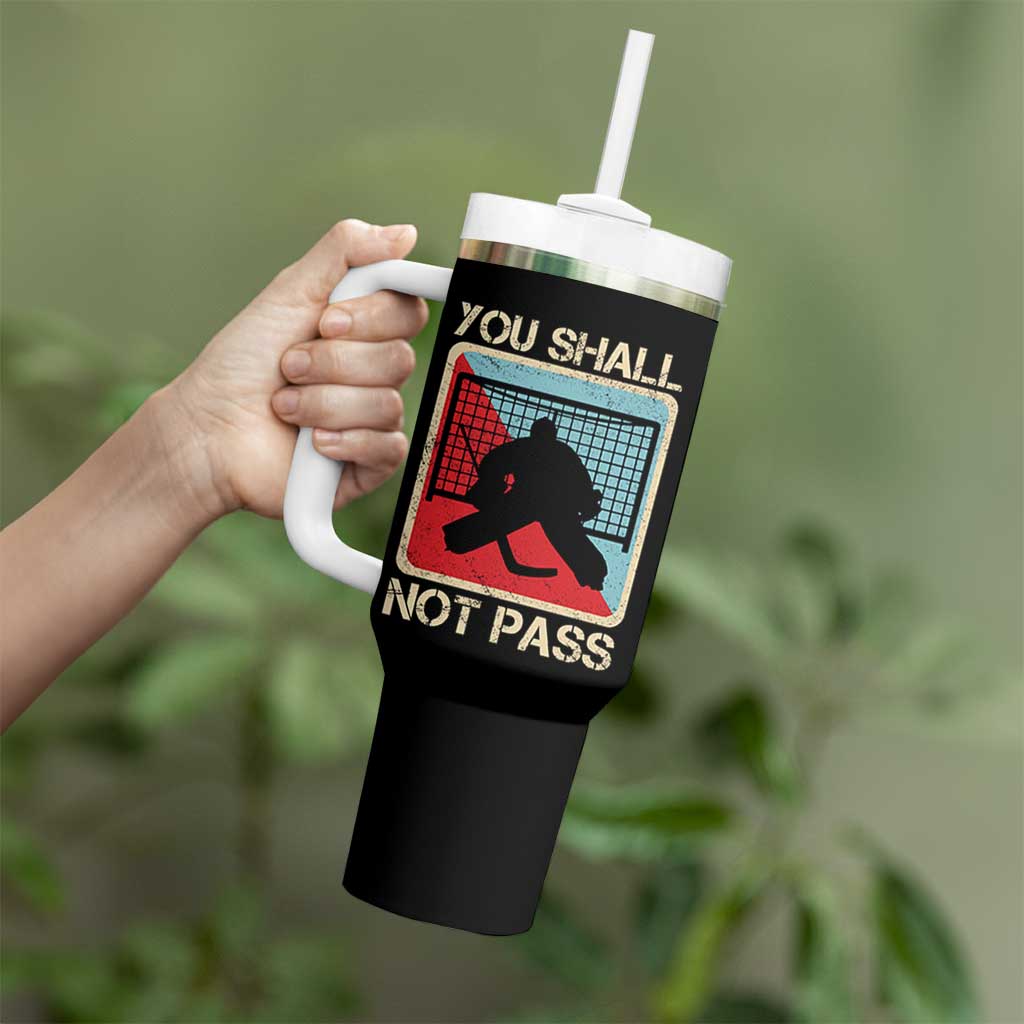 Ice Hockey Goalie Vintage Retro Gift Tumbler With Handle You Shall Not Pass - Wonder Print Shop