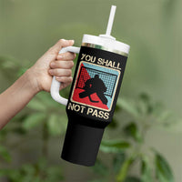 Ice Hockey Goalie Vintage Retro Gift Tumbler With Handle You Shall Not Pass - Wonder Print Shop