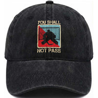 Ice Hockey Goalie Vintage Retro Gift Washed Cotton Baseball Cap You Shall Not Pass