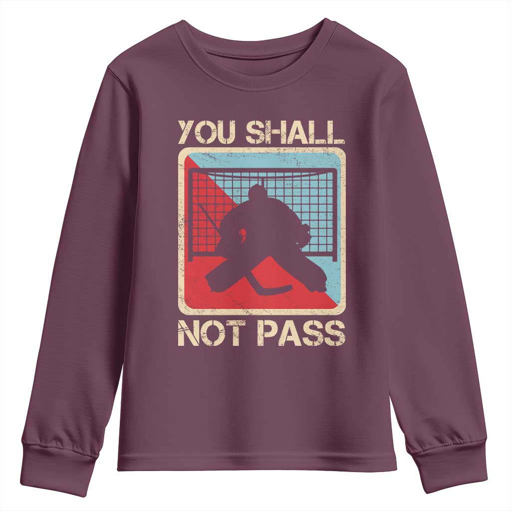 Ice Hockey Goalie Vintage Retro Gift Youth Sweatshirt You Shall Not Pass - Wonder Print Shop