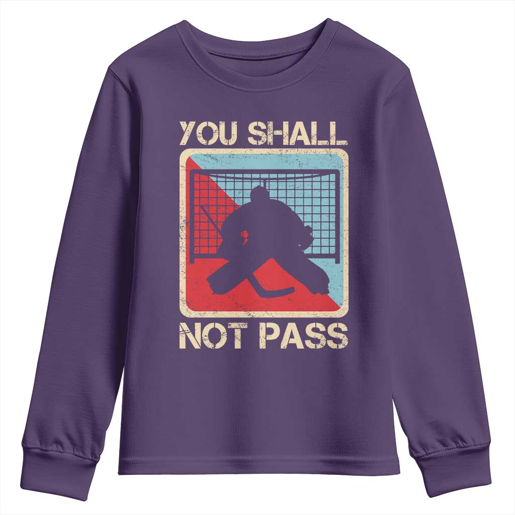 Ice Hockey Goalie Vintage Retro Gift Youth Sweatshirt You Shall Not Pass - Wonder Print Shop