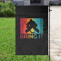 Vintage Ice Hockey Goalie Garden Flag Bring It Quote Gift For Fan - Wonder Print Shop