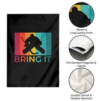 Vintage Ice Hockey Goalie Garden Flag Bring It Quote Gift For Fan - Wonder Print Shop