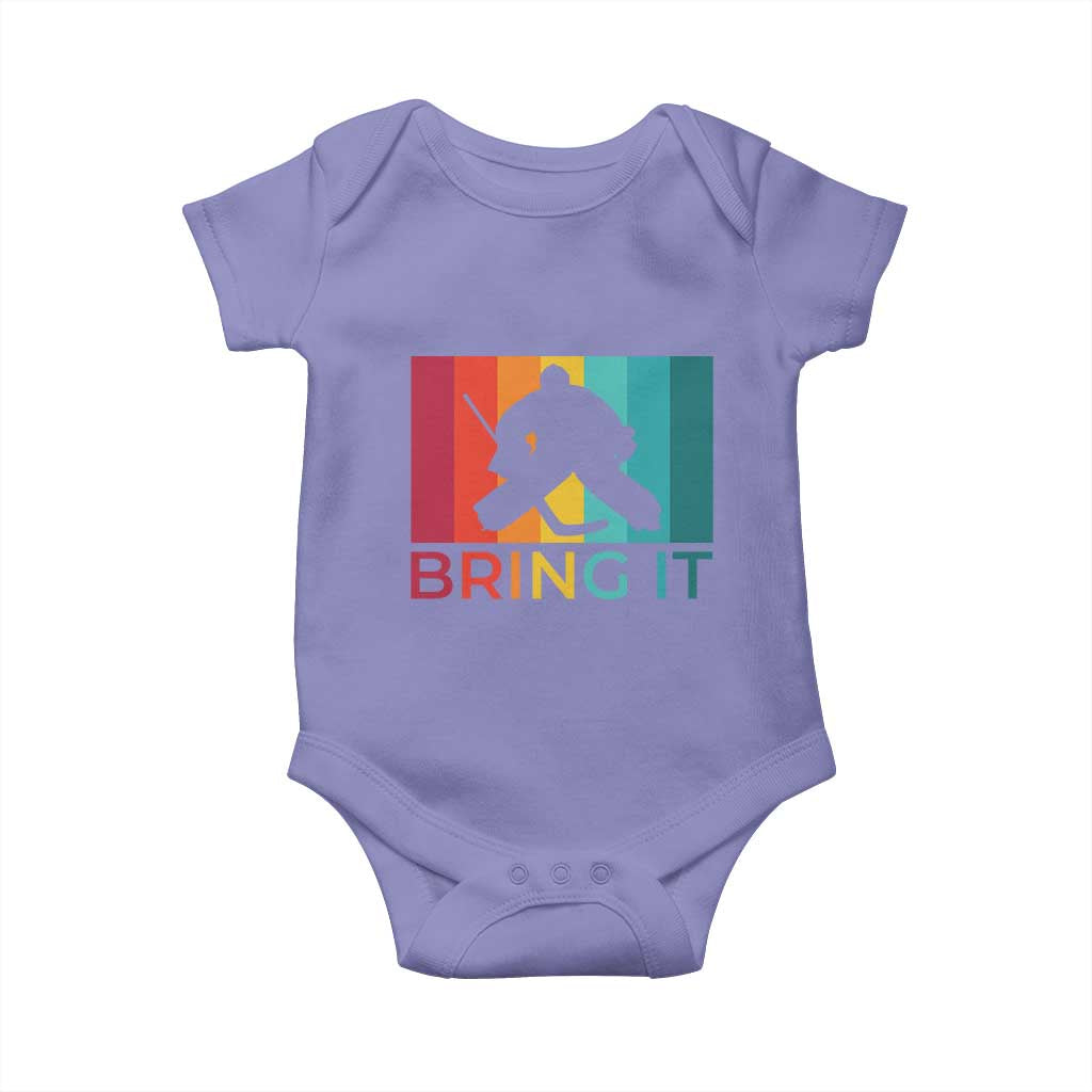 Vintage Ice Hockey Goalie Baby Onesie Bring It Quote Gift For Fan - Wonder Print Shop
