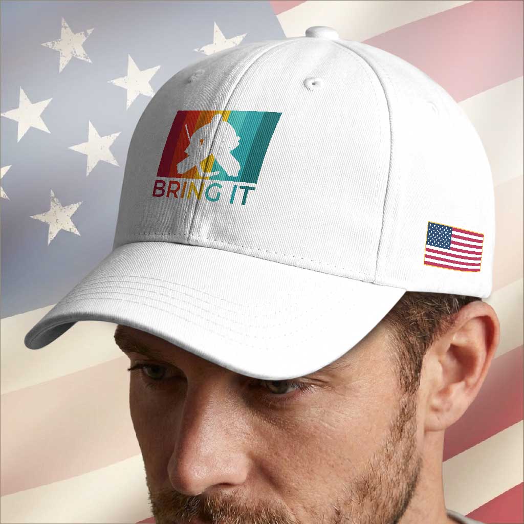 Vintage Ice Hockey Goalie Baseball Cap Bring It Quote Gift For Fan