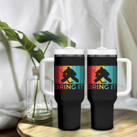 Vintage Ice Hockey Goalie Tumbler With Handle Bring It Quote Gift For Fan - Wonder Print Shop