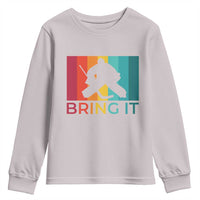Vintage Ice Hockey Goalie Youth Sweatshirt Bring It Quote Gift For Fan - Wonder Print Shop