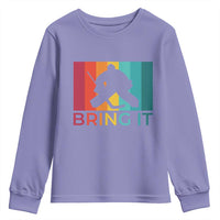 Vintage Ice Hockey Goalie Youth Sweatshirt Bring It Quote Gift For Fan - Wonder Print Shop