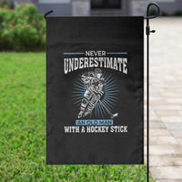Never Underestimate An Old Man With A Hockey Stick Garden Flag Ice Hockey Gift - Wonder Print Shop