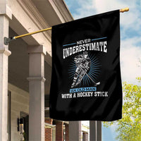 Never Underestimate An Old Man With A Hockey Stick Garden Flag Ice Hockey Gift - Wonder Print Shop