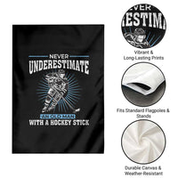 Never Underestimate An Old Man With A Hockey Stick Garden Flag Ice Hockey Gift - Wonder Print Shop